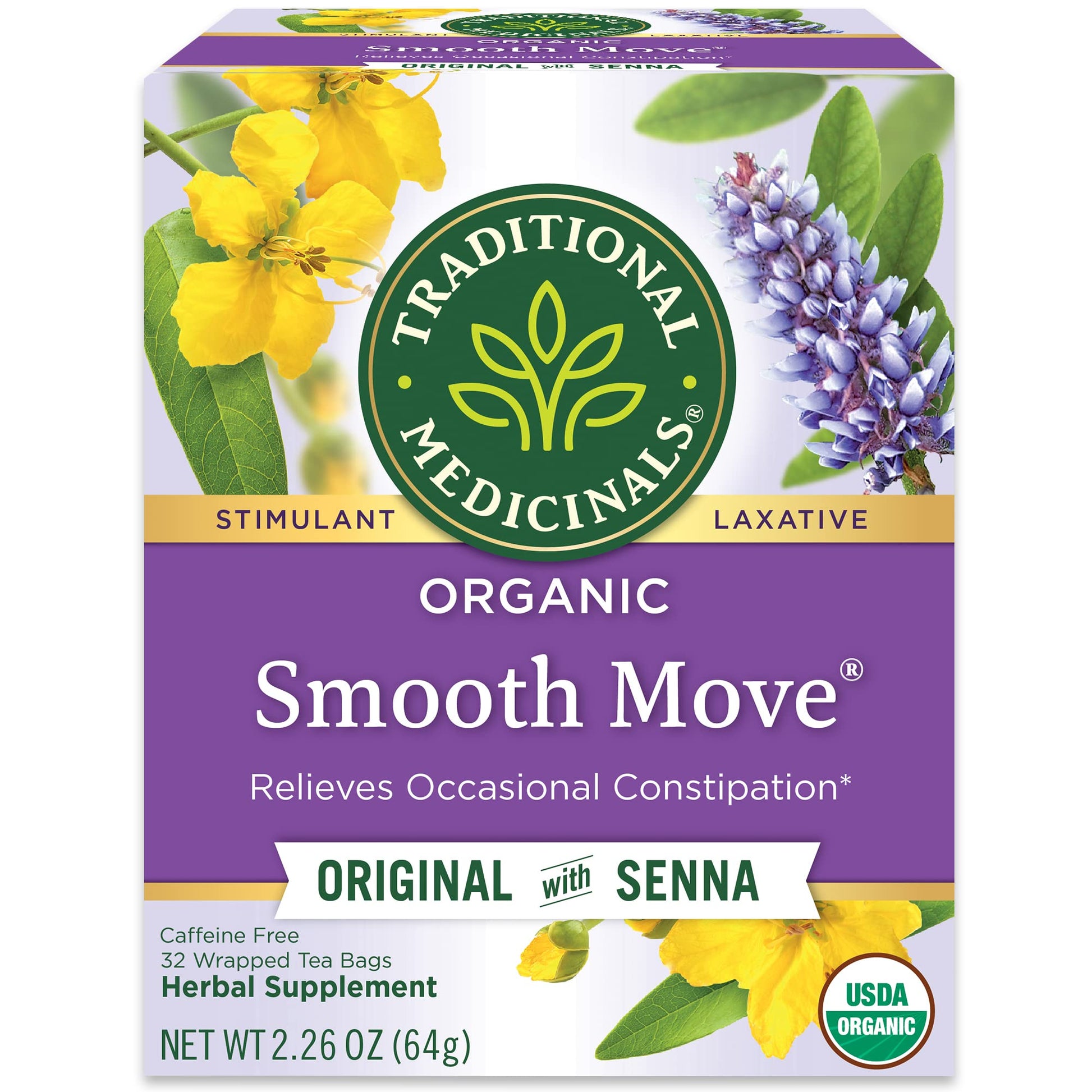 Traditional Medicinals Smooth Move – USDA Organic Digestive Tea Free from Synthetic Chemicals and Additives
