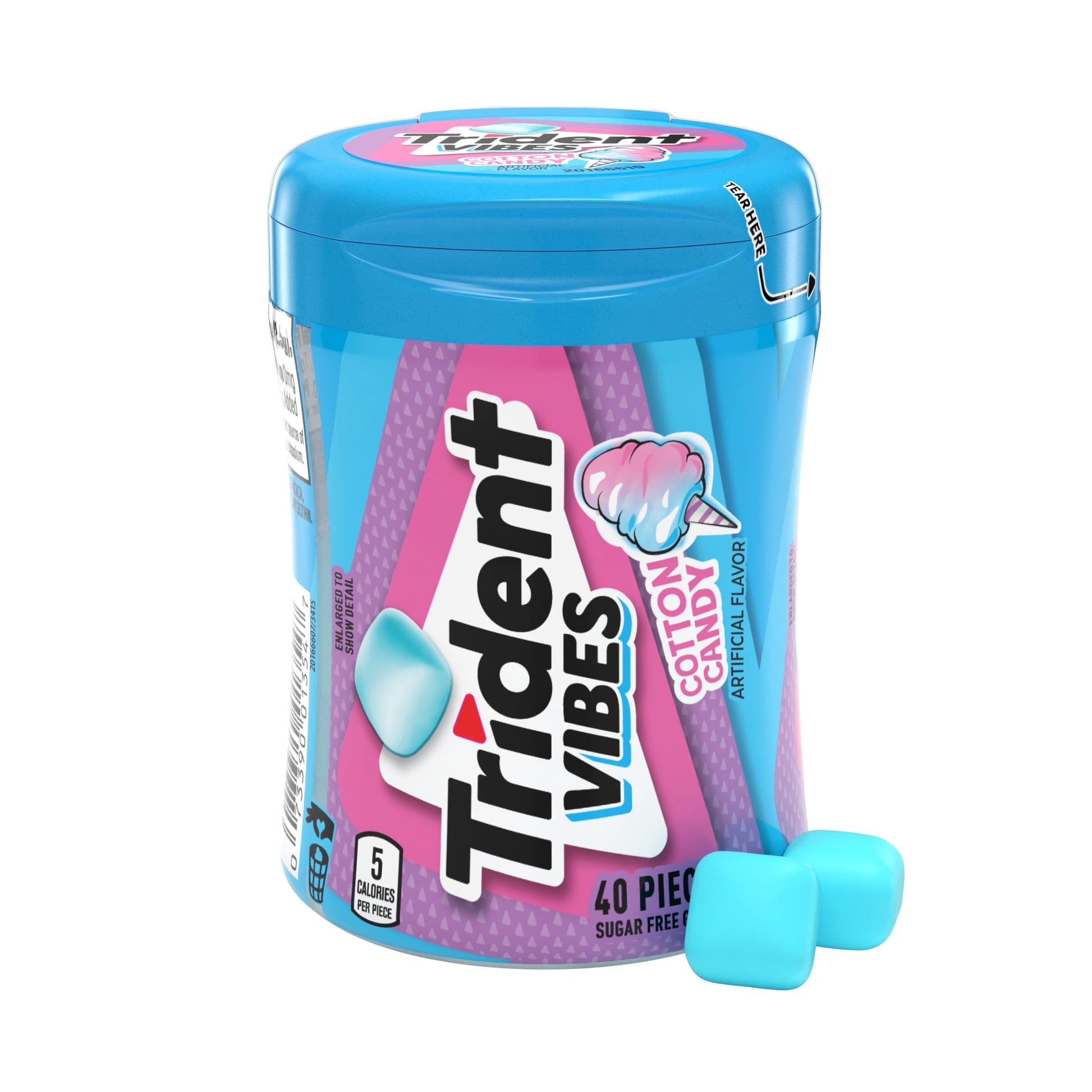 Trident Vibes SOUR PATCH KIDS Blue Raspberry Sugar-Free Chewing Gum – Mindful Chewing Break for Mindful Eaters, 160 Pieces Bulk