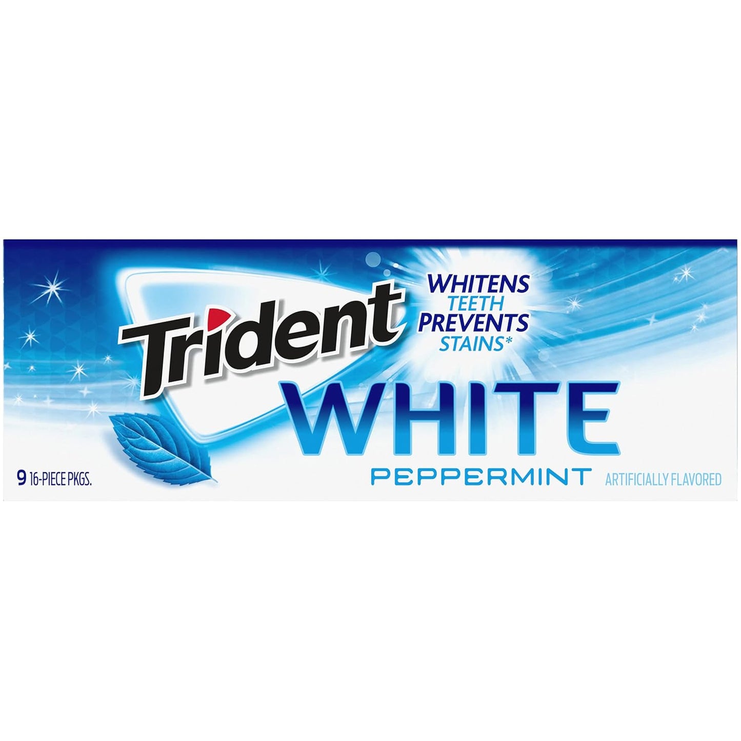 Trident White Sugar-Free Gum – Office and Car Cupholder Pick-Me-Up for Steady-Day Focus, Peppermint Spearmint Wintergreen