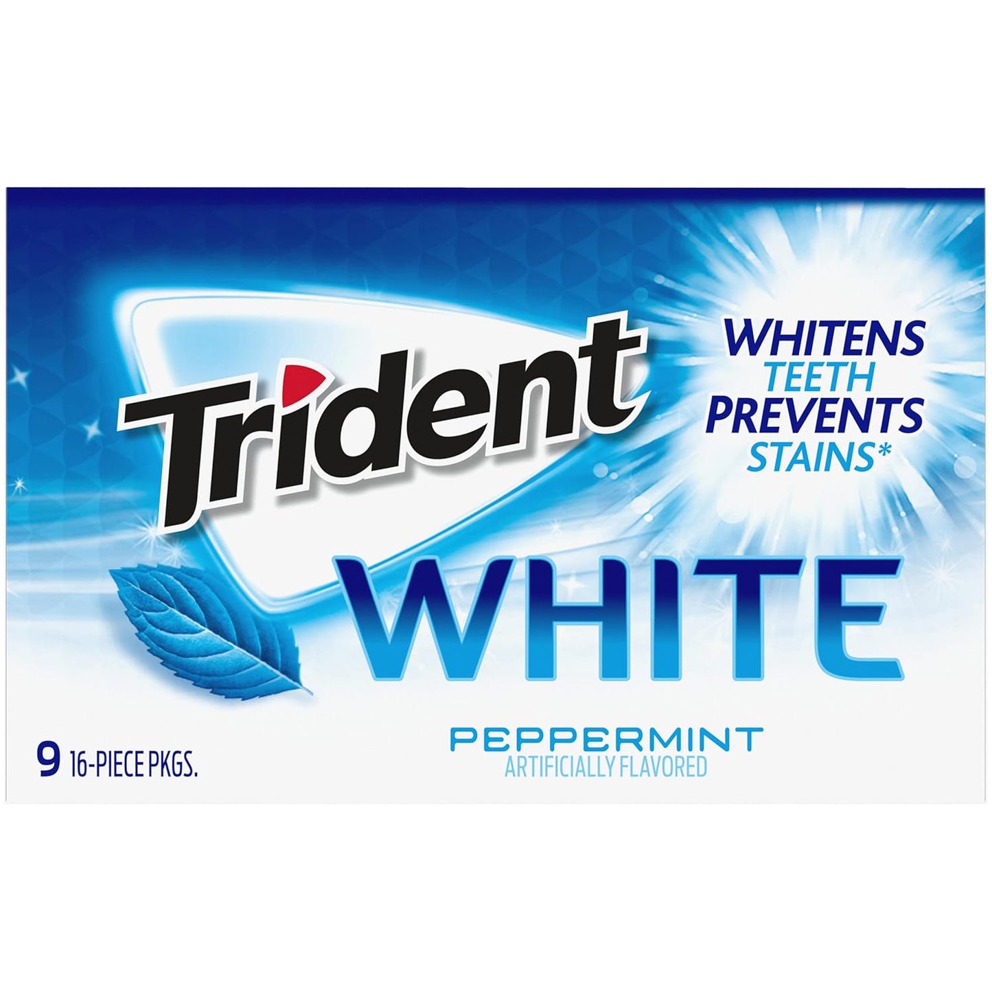 Trident White Sugar-Free Gum – Office and Car Cupholder Pick-Me-Up for Steady-Day Focus, Peppermint Spearmint Wintergreen