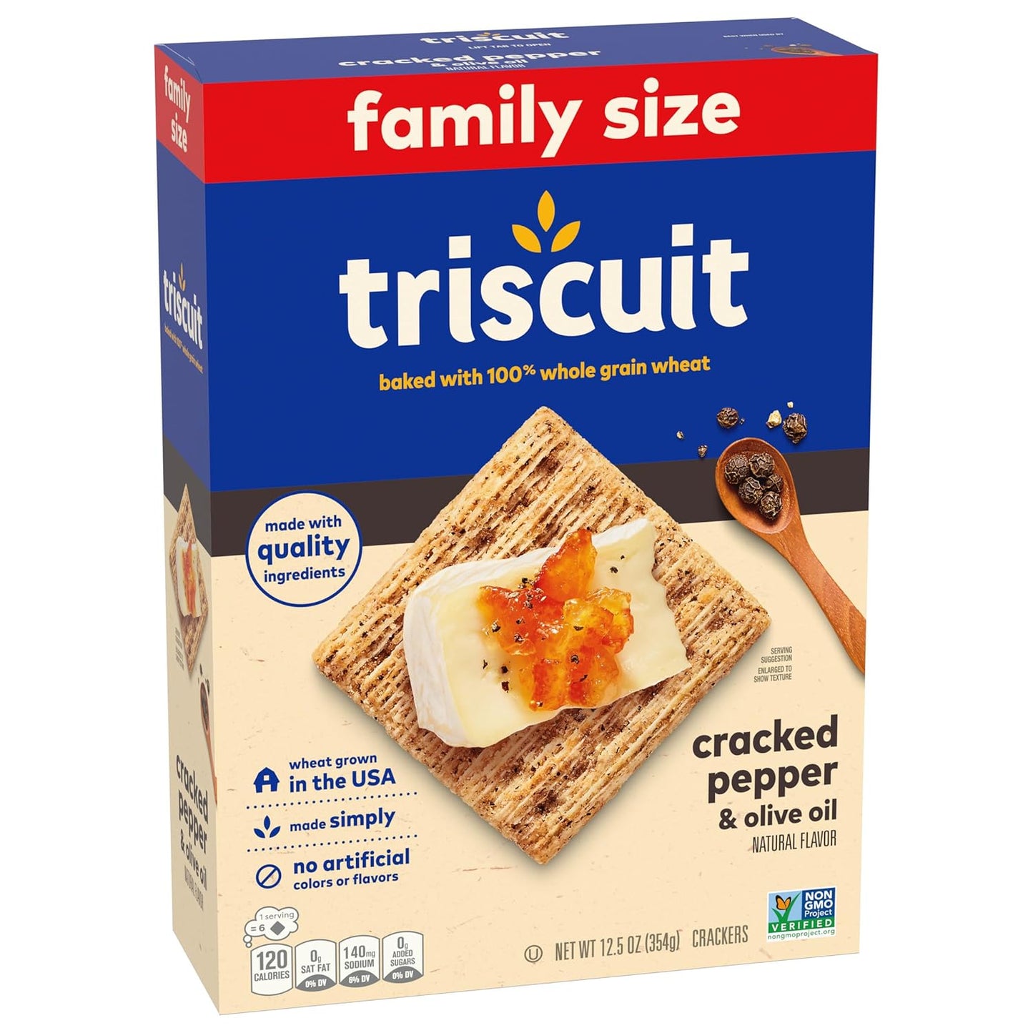 Triscuit Cracked Pepper & Olive Oil Crackers – Kosher Snack for Kid-Friendly Charcuterie Boards