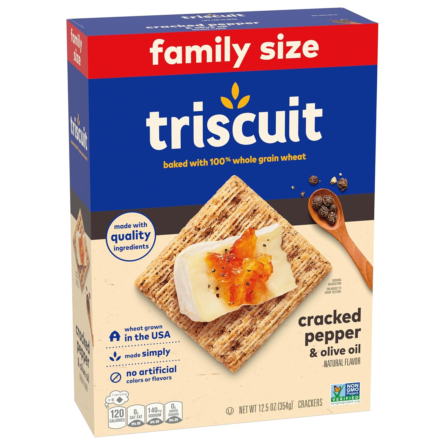 Triscuit Cracked Pepper & Olive Oil Crackers – Kosher Snack for Kid-Friendly Charcuterie Boards