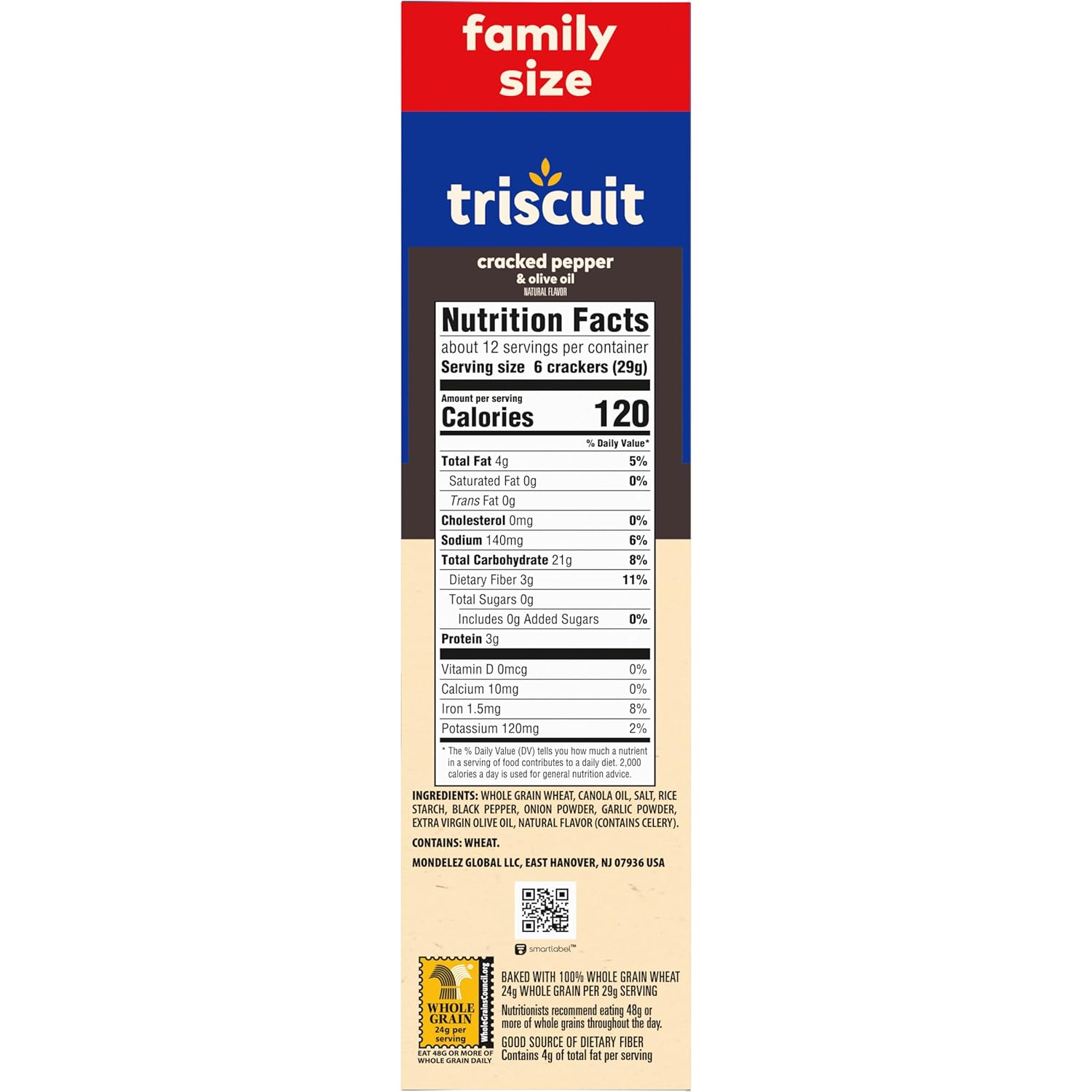 Triscuit Cracked Pepper & Olive Oil Crackers – Kosher Snack for Kid-Friendly Charcuterie Boards