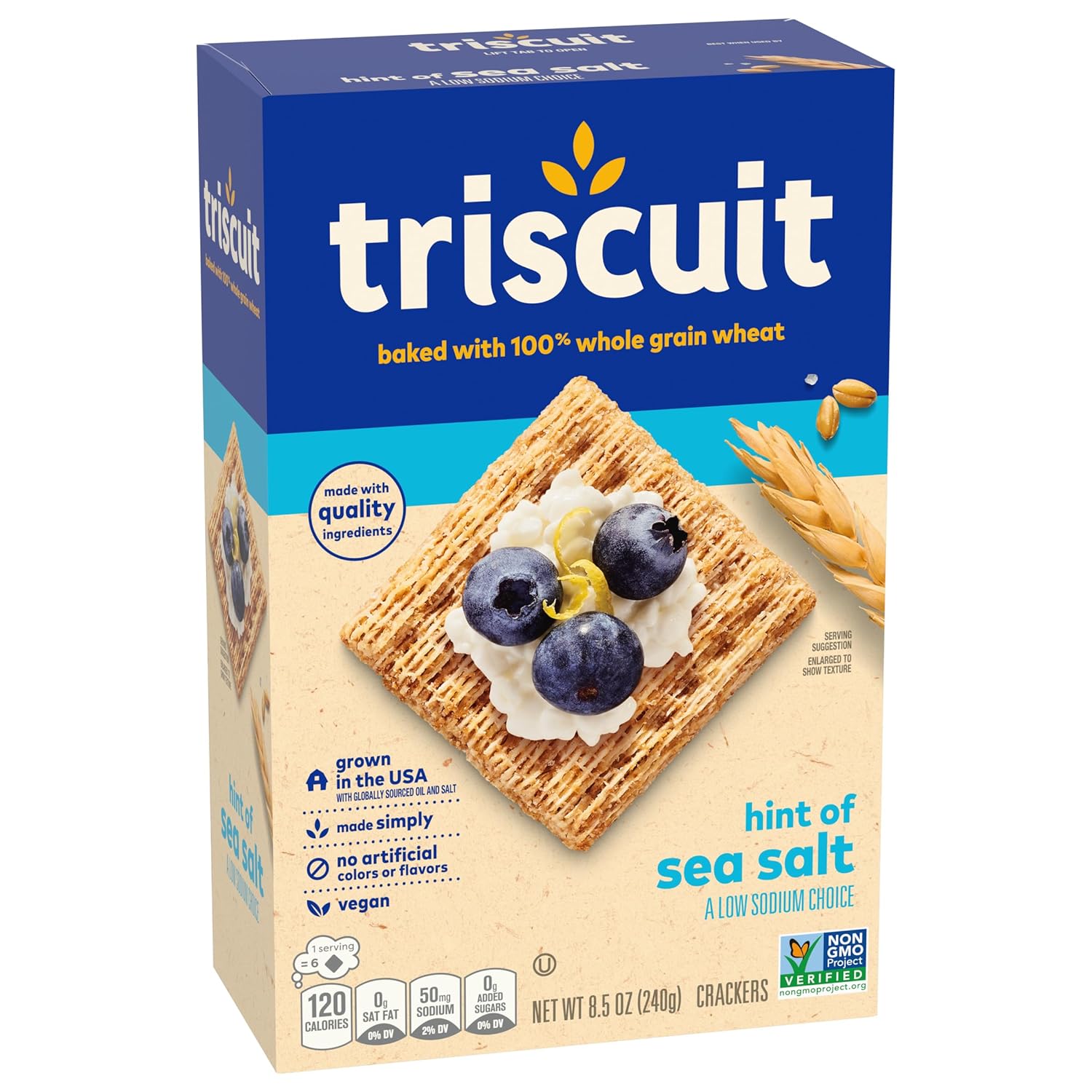Triscuit Hint of Sea Salt Whole Grain Crackers – Quick Whole Wheat Bite for Between-Meeting Office Fuel