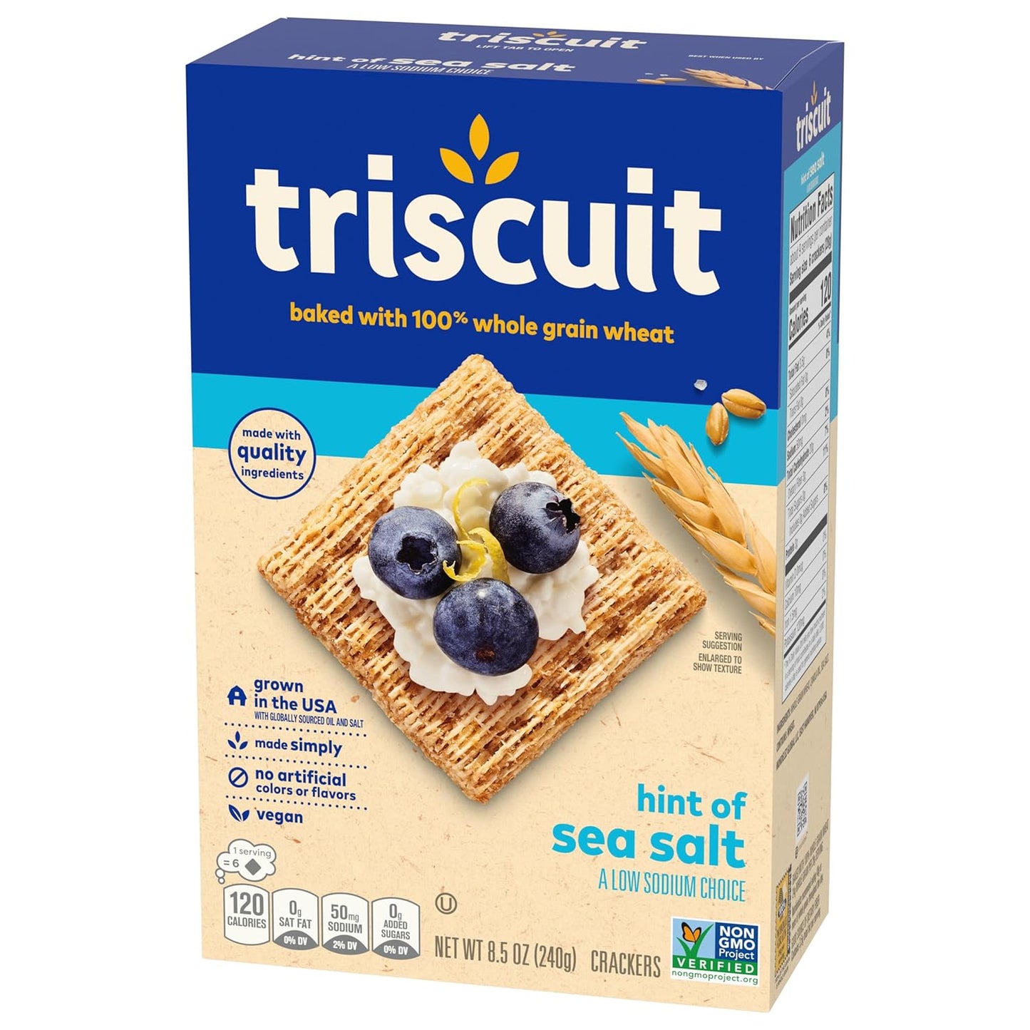 Triscuit Hint of Sea Salt Whole Grain Crackers – Quick Whole Wheat Bite for Between-Meeting Office Fuel