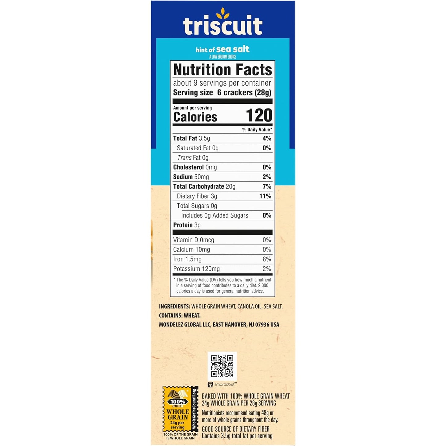 Triscuit Hint of Sea Salt Whole Grain Crackers – Quick Whole Wheat Bite for Between-Meeting Office Fuel