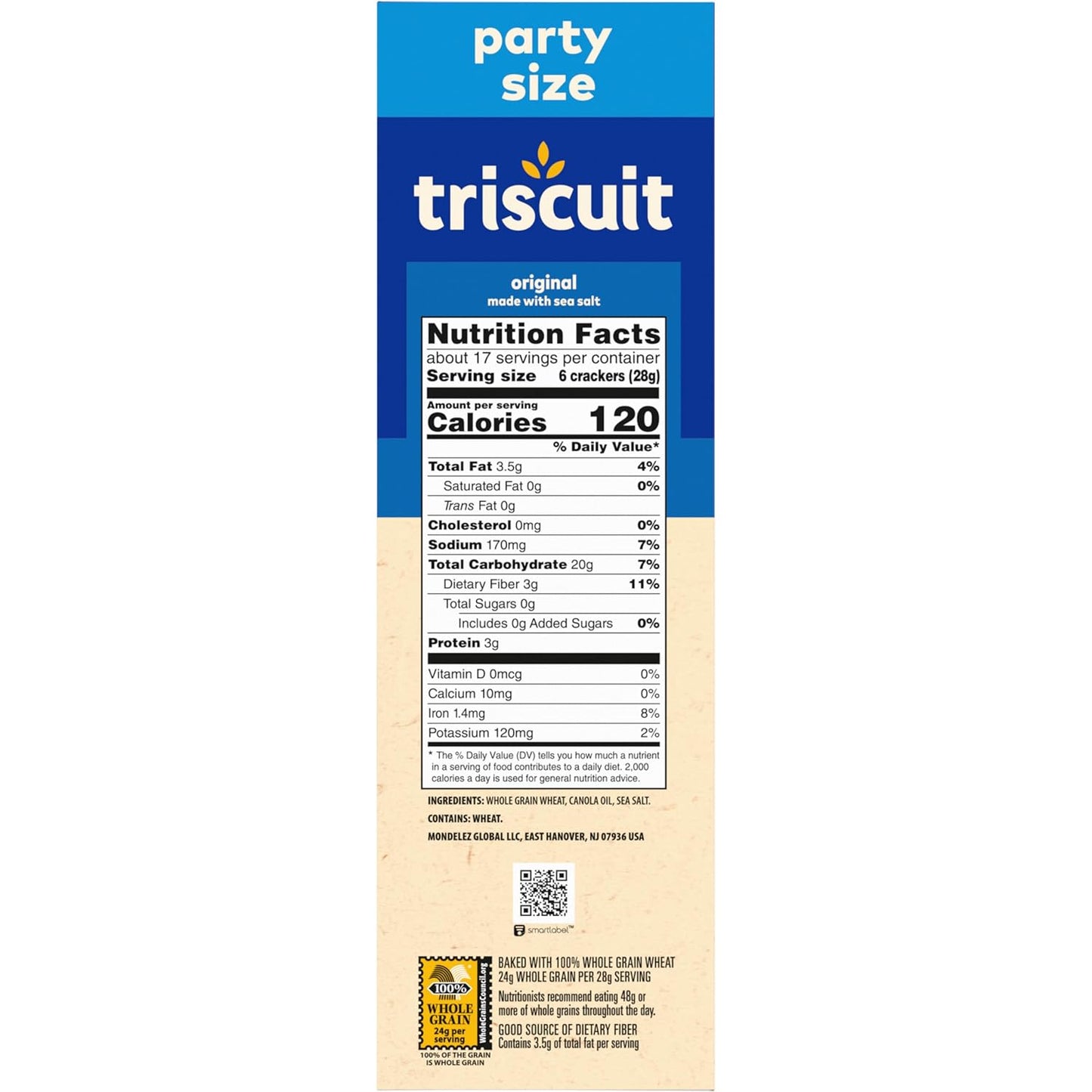 Triscuit Original Whole Grain Crackers – No-Filler Snack for Clutter-Free Snack Drawers