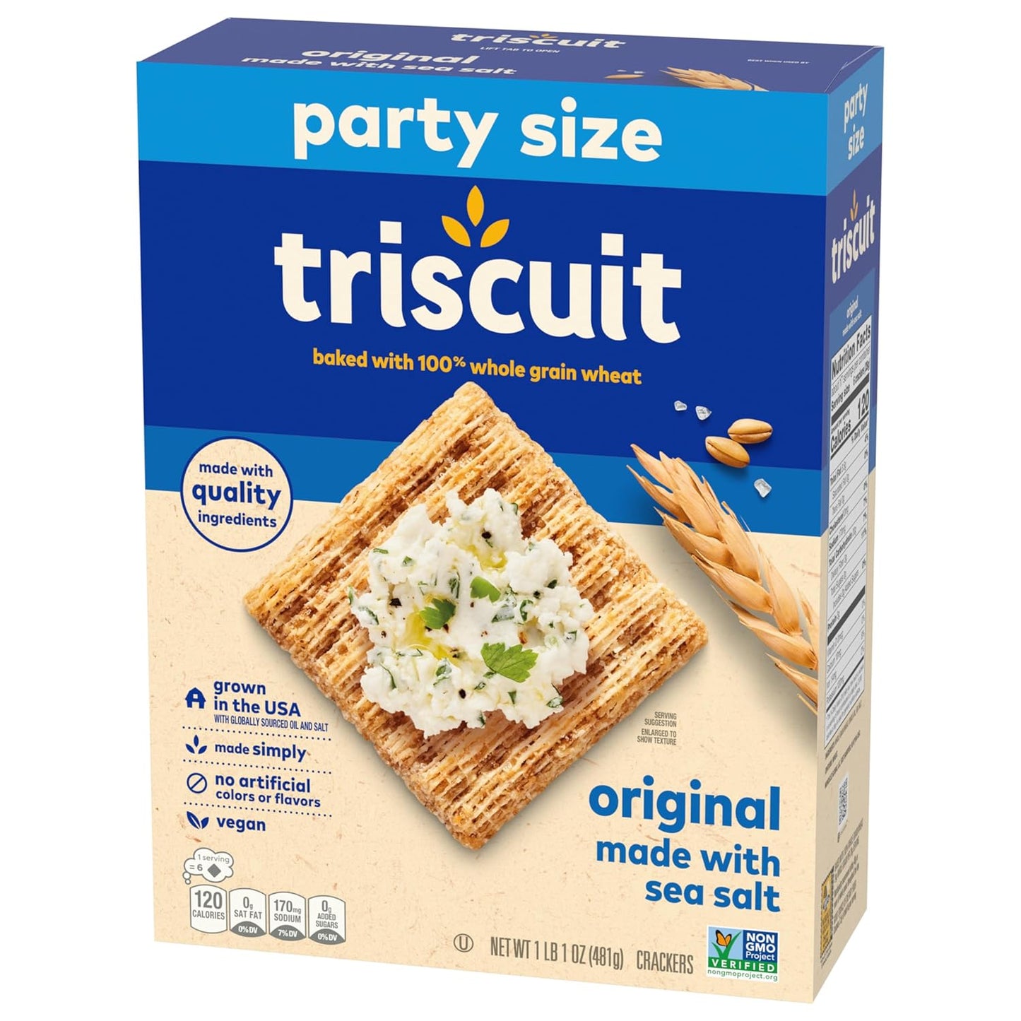 Triscuit Original Whole Grain Crackers – No-Filler Snack for Clutter-Free Snack Drawers