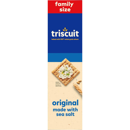 Triscuit Original Whole Grain Wheat Crackers – Non-GMO Heart-Healthy Crackers for Dining Table and Pantry, 12.5 oz
