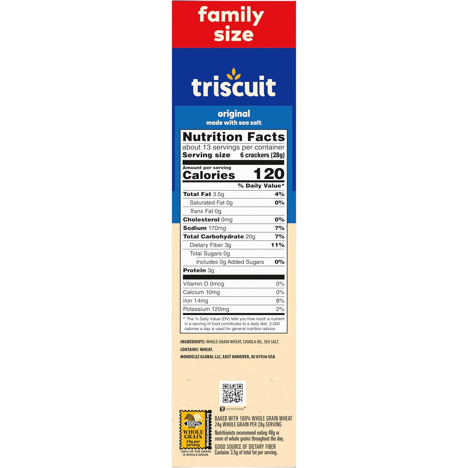 Triscuit Original Whole Grain Wheat Crackers – Non-GMO Heart-Healthy Crackers for Dining Table and Pantry, 12.5 oz