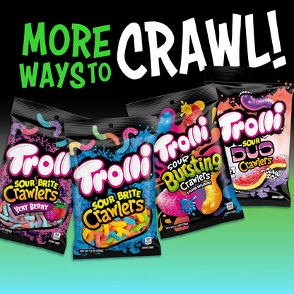 Trolli Electric Crawlers Sour Gummy Worms – Small Gifty Bag for Sour Candy Enthusiasts and Novelty-Flavor Collectors