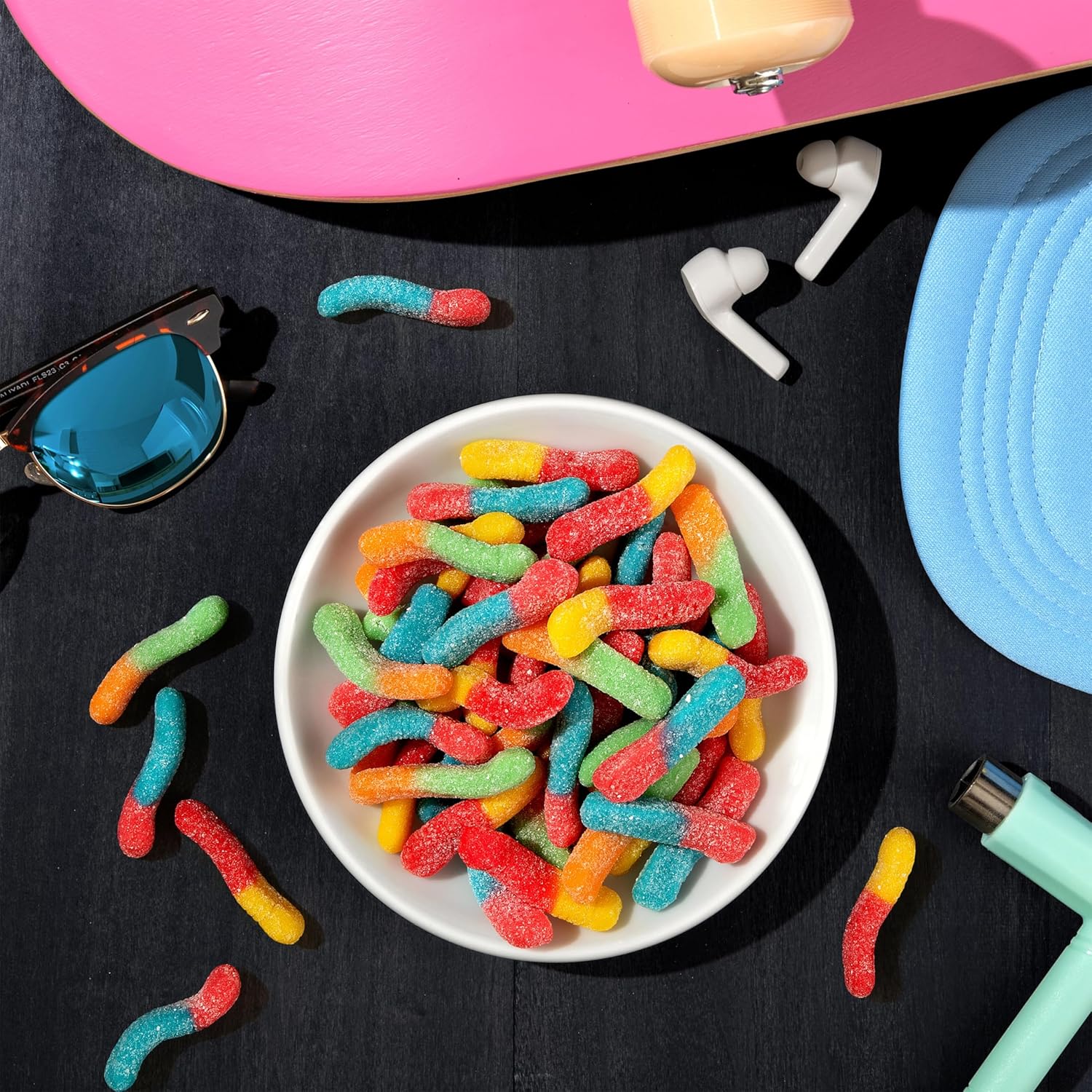 Trolli Sour Brite Crawlers Sour Worms – Kids Snack for Candy Buffets, Piñatas and Classroom Treats, 7.2 oz Bag