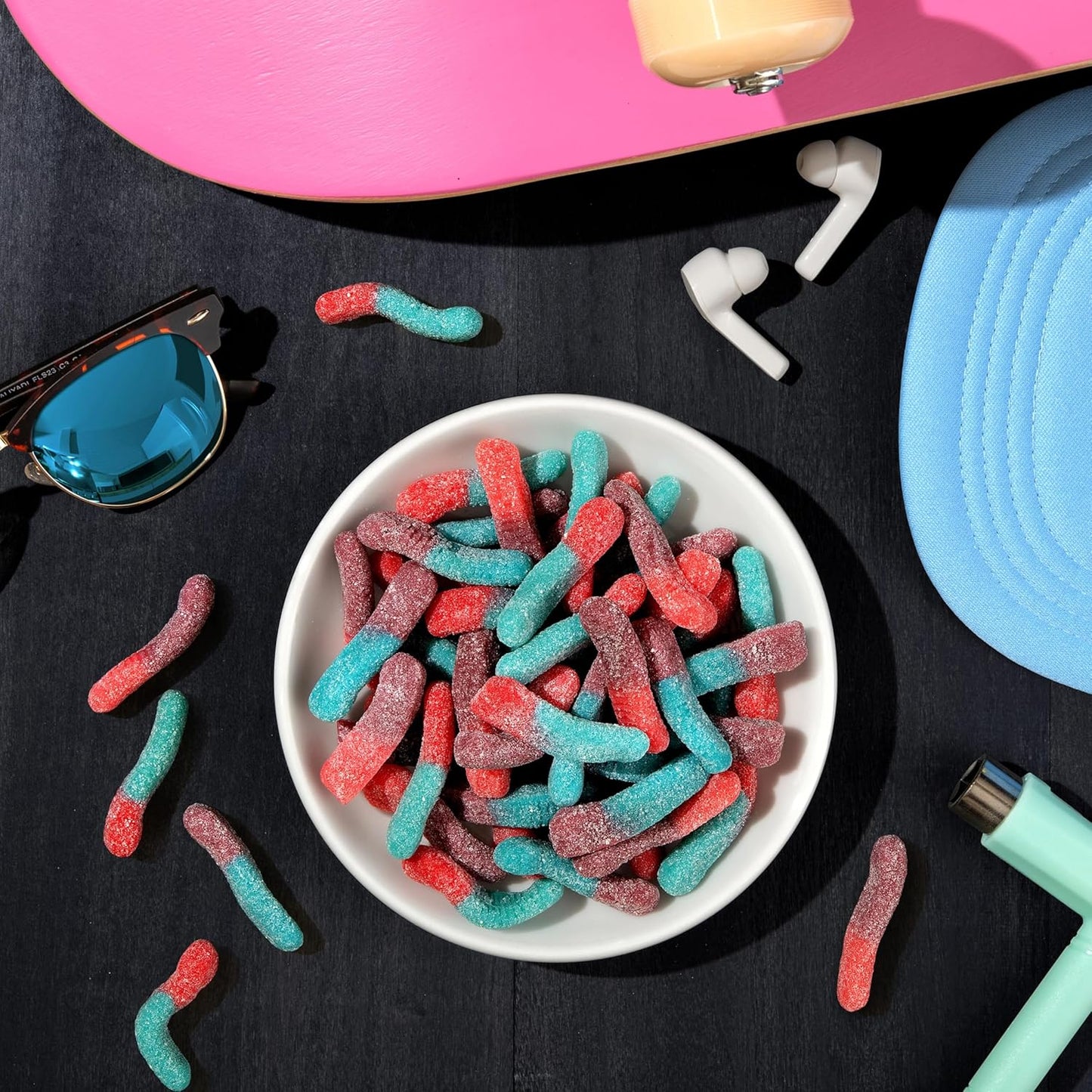 Trolli Sour Brite Crawlers Very Berry Sour Gummy Worms – Movie Night Snack Gift Basket Addition for Hosts