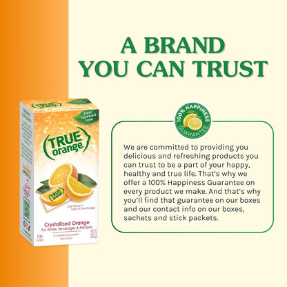 TRUE ORANGE Water Enhancer – Pre-Portioned Citrus Packets for Workday Hydration at the Desk