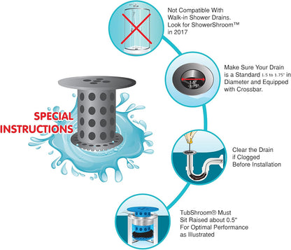 TubShroom Drain Protector for Postpartum Hair Loss - Gentle Solution for a Calmer Shower Routine