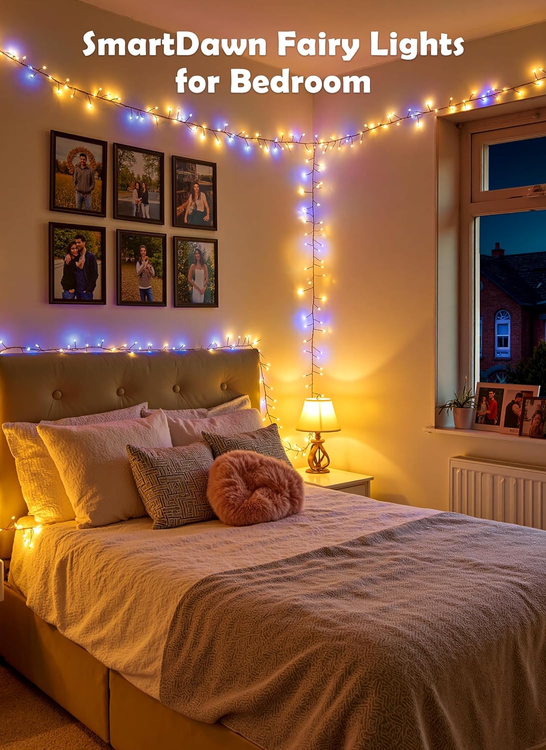 Twinkle Lights Battery Operated – Smoke Free Twinkle Garland Safe Around Pets, Pillows, and Bedding