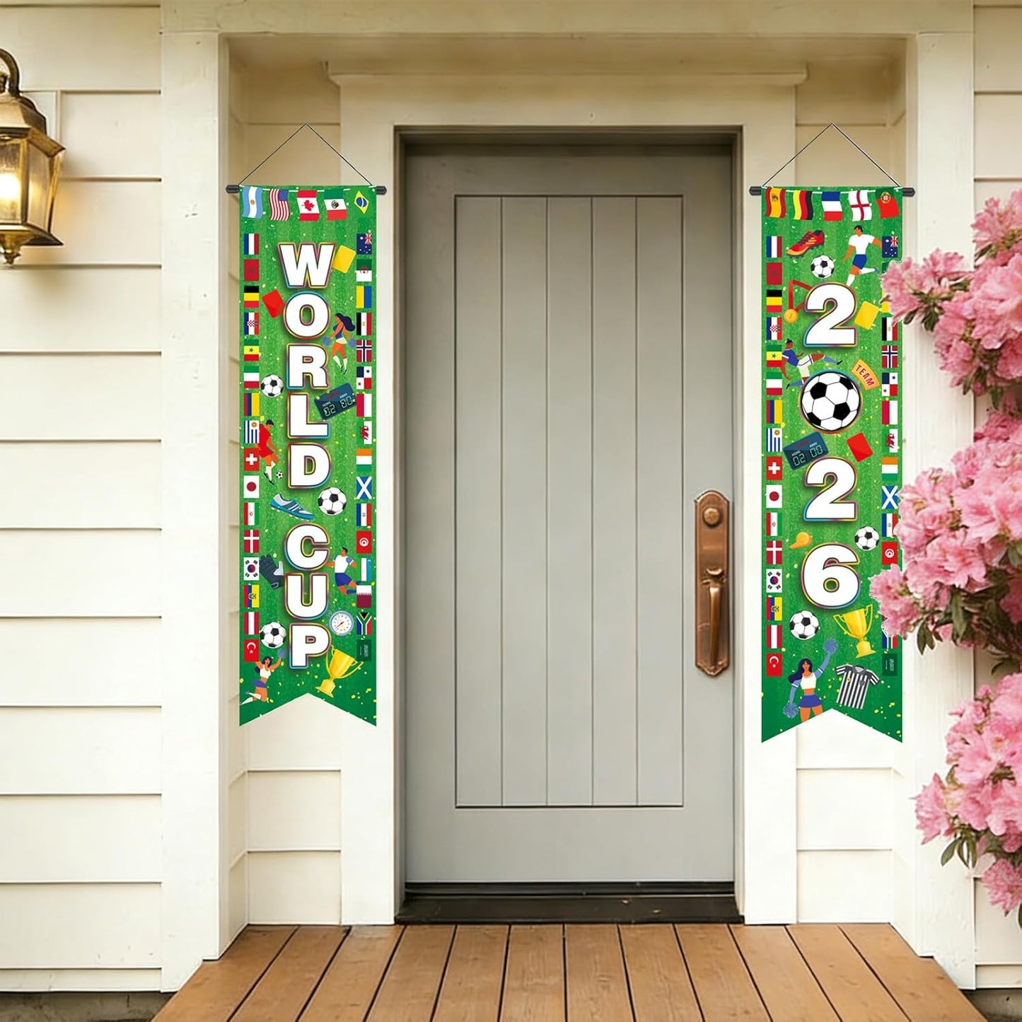 two-piece hanging couplet set (46"l x 11.8"w each) for full door or wall coverage