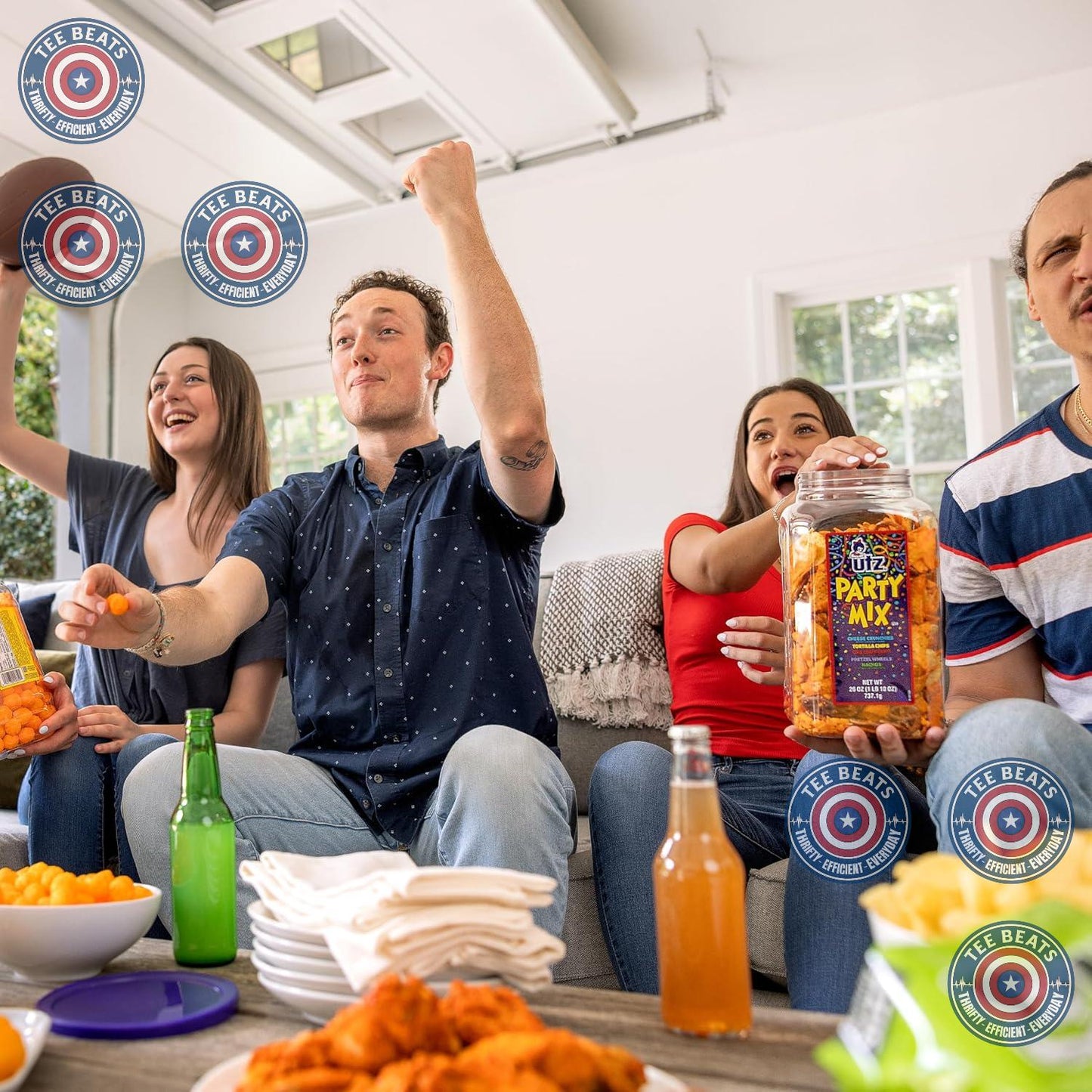 Utz Bulk Party Mix Container - Effortless Snack for Minimalist Entertaining and Uncomplicated Family Nights