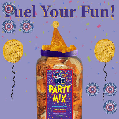 Utz Bulk Party Mix Container - Effortless Snack for Minimalist Entertaining and Uncomplicated Family Nights