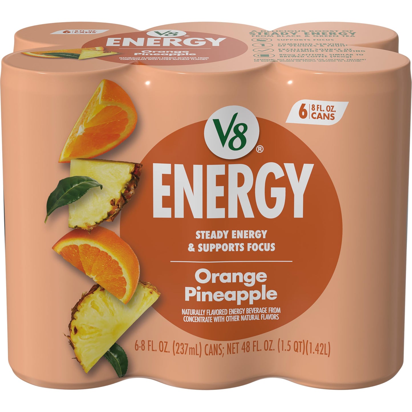 V8 +Energy Sparkling Juice 4-Pack – Durable Canned Energy for Picnics Patio and Open Air Use