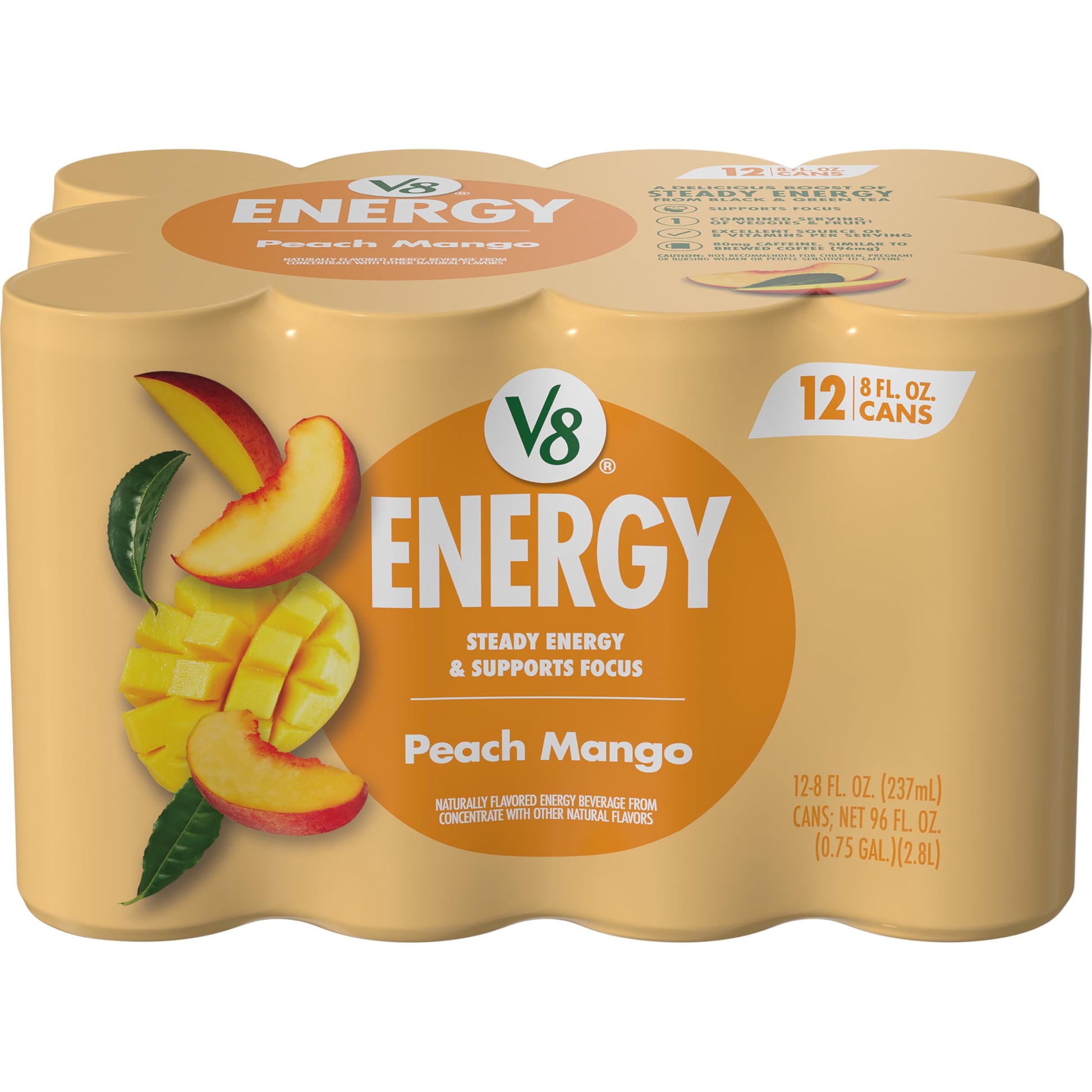V8 +Energy Sparkling Juice 4-Pack – Durable Canned Energy for Picnics Patio and Open Air Use