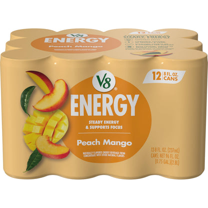 V8 +Energy Sparkling Juice 4-Pack – Durable Canned Energy for Picnics Patio and Open Air Use