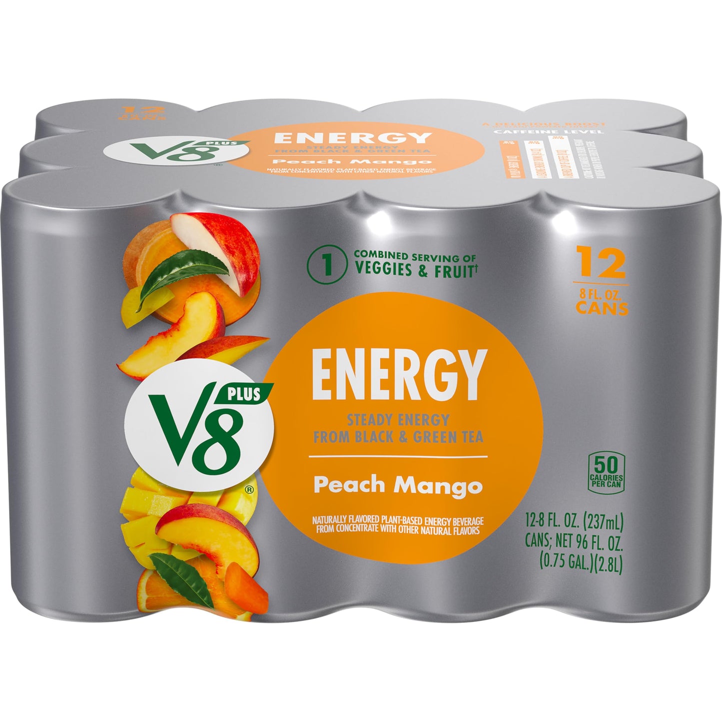 V8 +Energy Sparkling Juice 4-Pack – Durable Canned Energy for Picnics Patio and Open Air Use