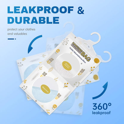 Vacplus Closet Dehumidifier Bags – Restful Sleep Support for Allergy-Prone Bedrooms, Fragrance Free 10 Pack