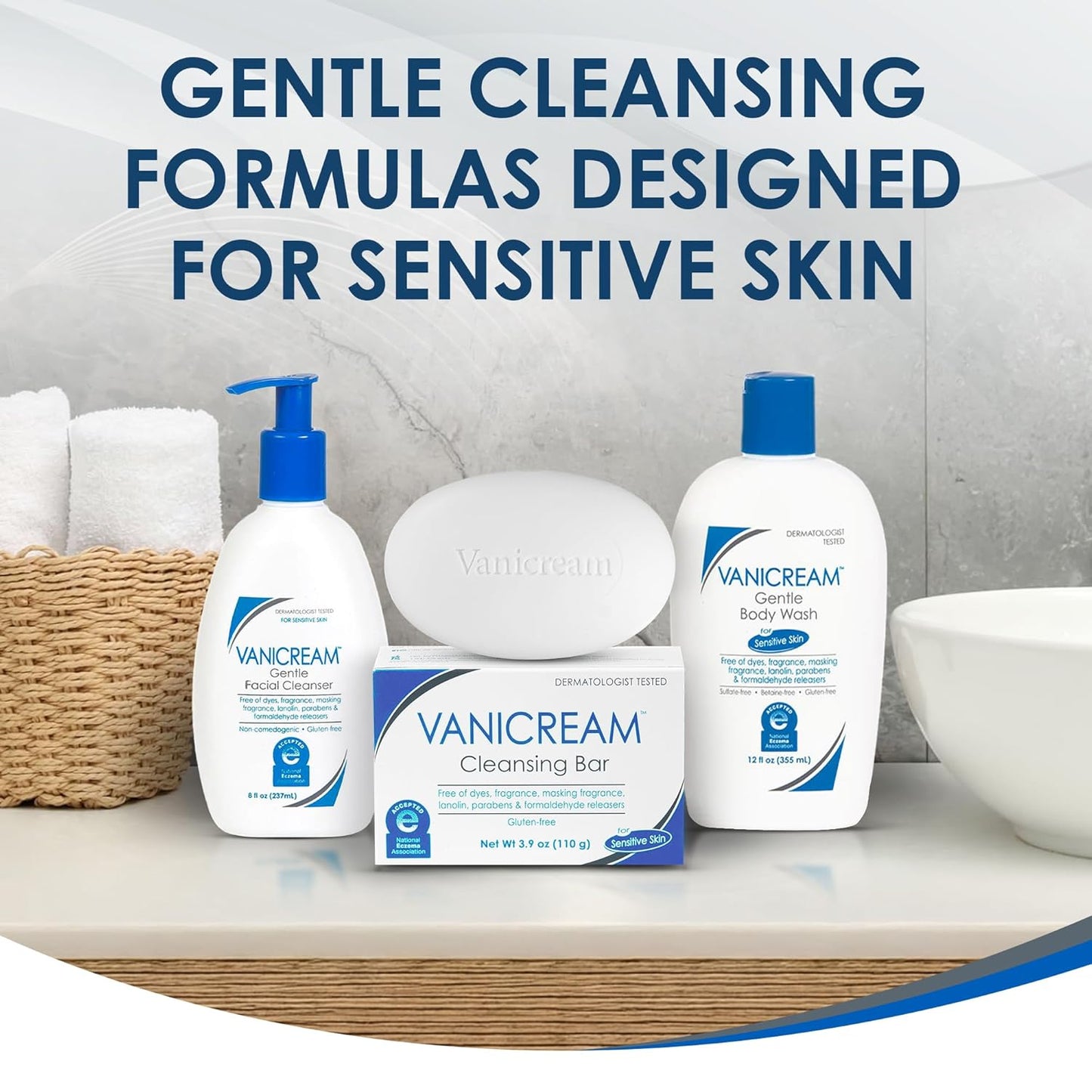Vanicream Cleansing Bar — Pediatrician-Inspired Sensitive Skin Bar for Children and Newborn Care