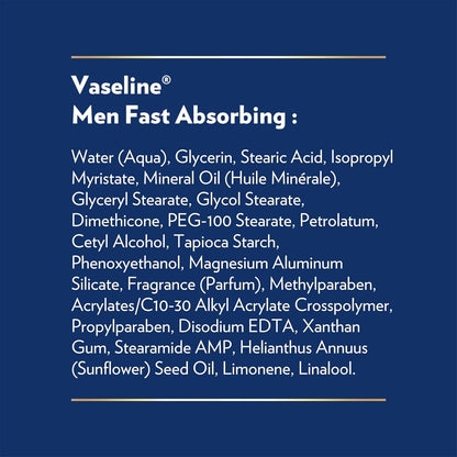 Vaseline Men's Healing Lotion – No-Frills Sensitive Skin Care in One Pump Bottle, Fragrance-Fading Fast-Absorbing Design