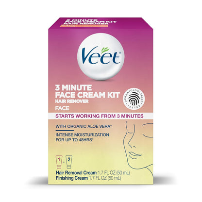 Veet Depilatory Cream with Organic Aloe Vera – Gentle Skin-Safe Hair Removal for Upper Lip, Chin, and Body