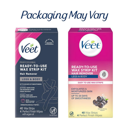 VEET Worry-Free Body Waxing Kit – Pet & Kid-Safe Hair Removal, Clean Air, No Smoke or Fire Hazard