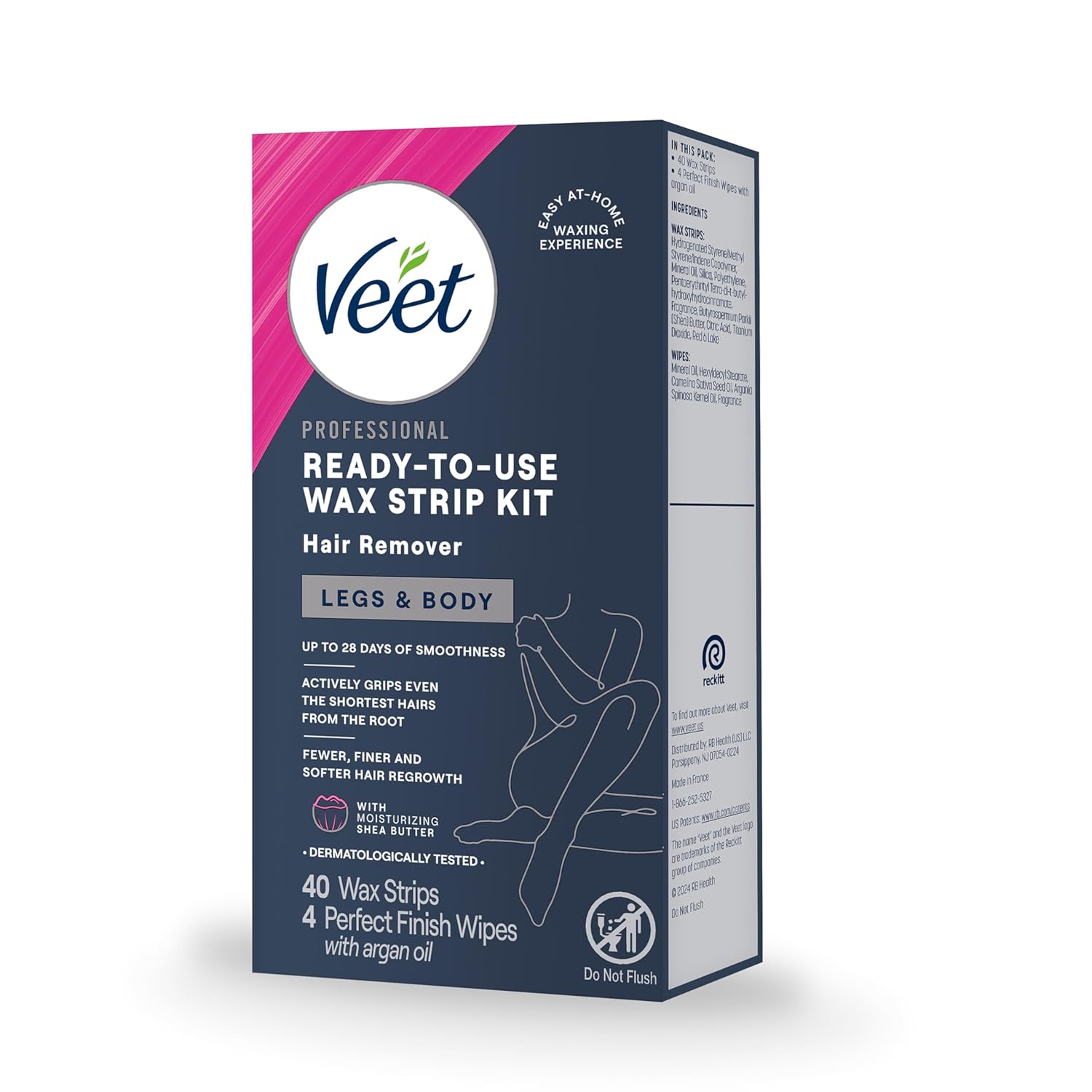 VEET Worry-Free Body Waxing Kit – Pet & Kid-Safe Hair Removal, Clean Air, No Smoke or Fire Hazard