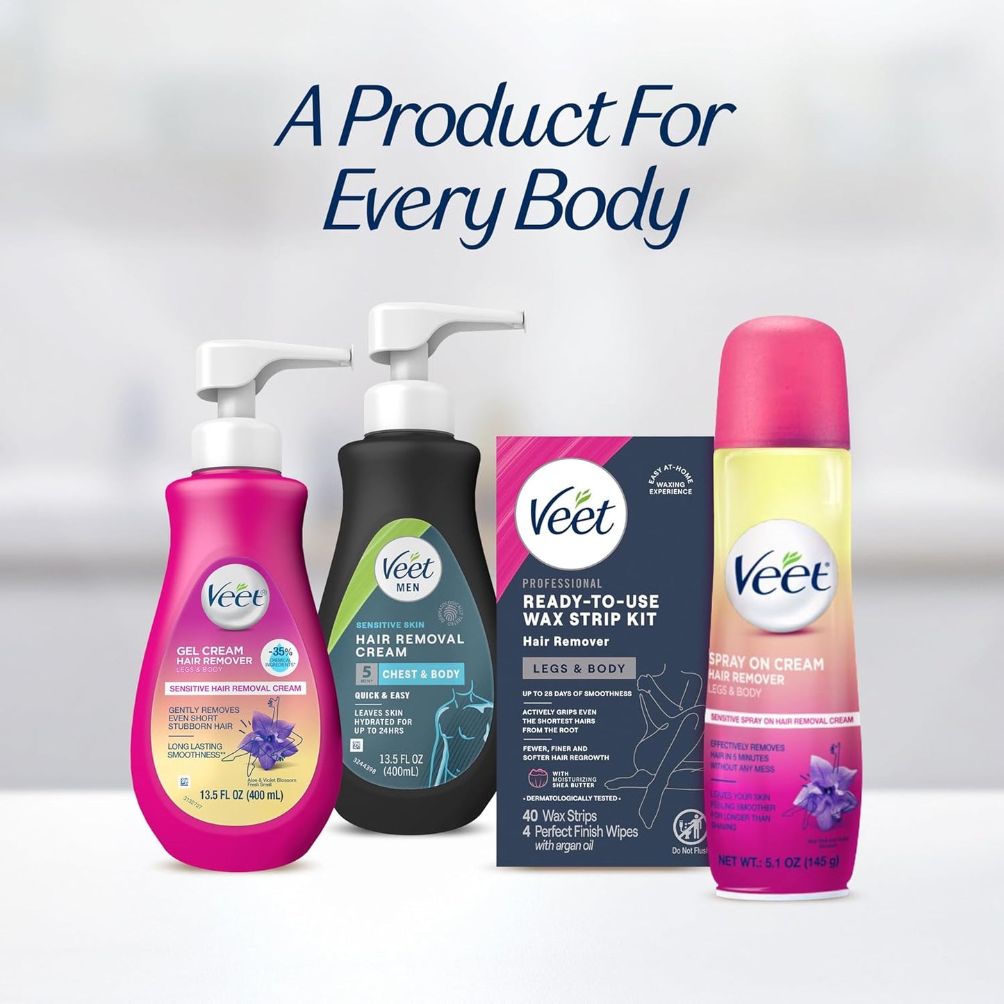 VEET Worry-Free Body Waxing Kit – Pet & Kid-Safe Hair Removal, Clean Air, No Smoke or Fire Hazard