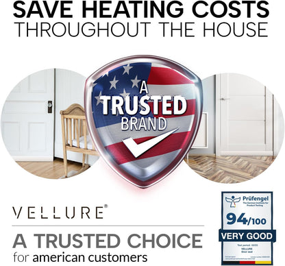 Vellure® Door Sweep Under Door – Damage-Free Apartment Weatherproofing, Protects Security Deposits