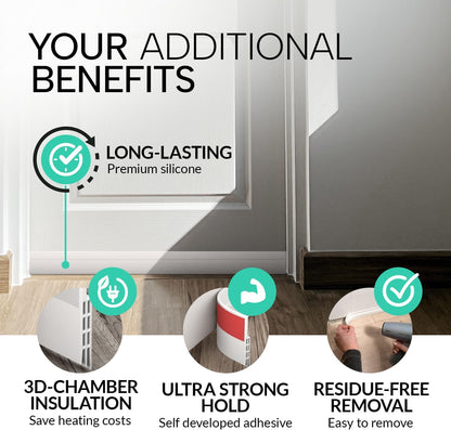 Vellure® Door Sweep Under Door – Damage-Free Apartment Weatherproofing, Protects Security Deposits