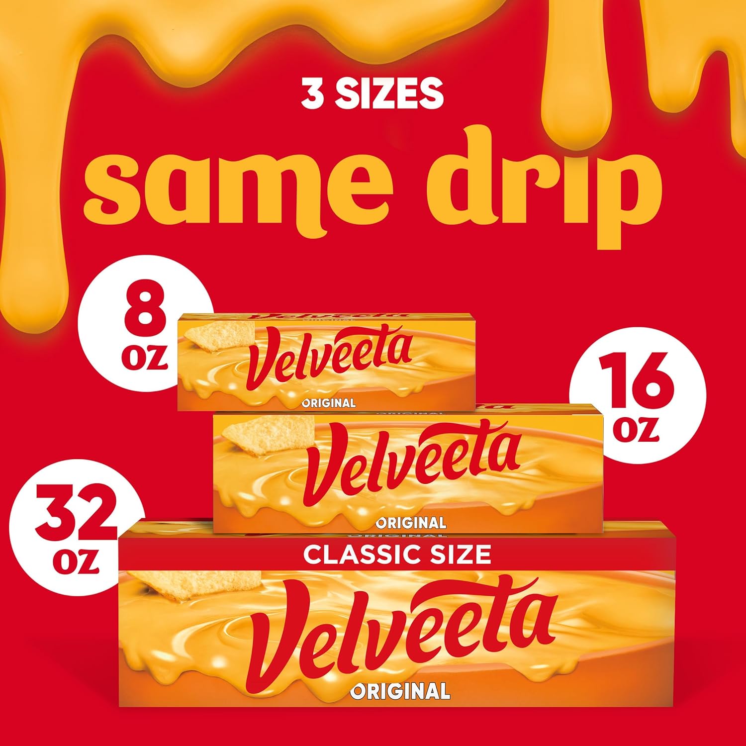 Velveeta Original Cheese Block – Pantry Staple for Budget-Conscious Grocery Shoppers, 16 oz