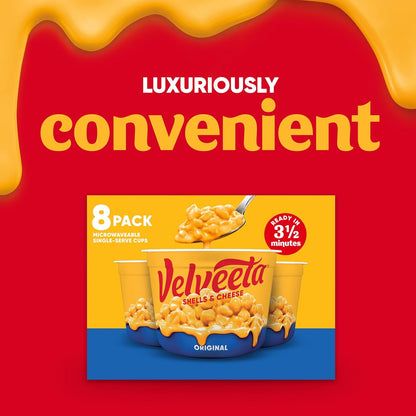 Velveeta Shells & Cheese Original Microwaveable Cup – Late-Night Study Fuel for College Students, Microwave-Ready Cup