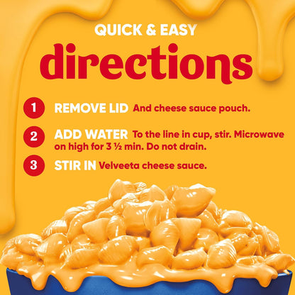 Velveeta Shells & Cheese Original Microwaveable Cup – Late-Night Study Fuel for College Students, Microwave-Ready Cup
