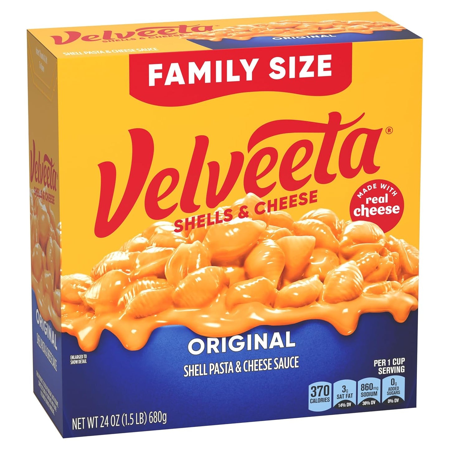 Velveeta Shells & Cheese Original Shell Pasta & Cheese Sauce 24 oz – SNAP EBT Eligible Pantry Stockpile for Tight Budgets