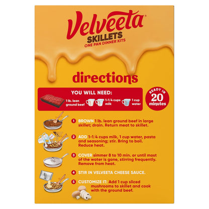 Velveeta Skillets Dinner Kit – Pantry-Staple Solution for Busy Weeknights, No Meal Prep Required