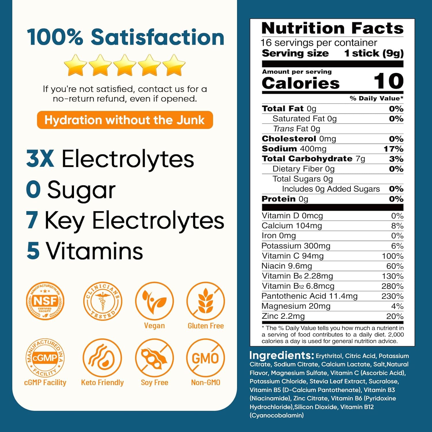 Venture Pal Electrolyte Drink Mix Sticks – Housewarming & Care Package Gift Idea, Clinically Verified Hydration for Health-Conscious Loved Ones