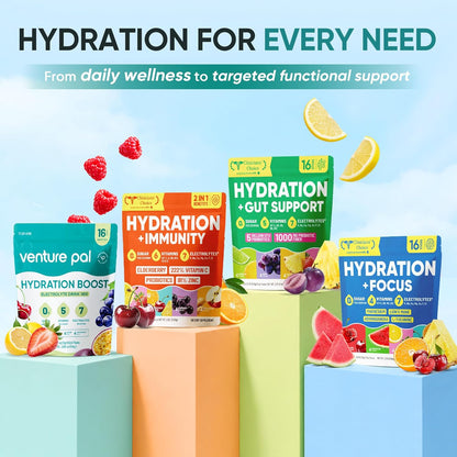 Venture Pal Electrolyte Stick Packs – Durable On-the-Go Hydration for Outdoor Dining and Long Road Trips