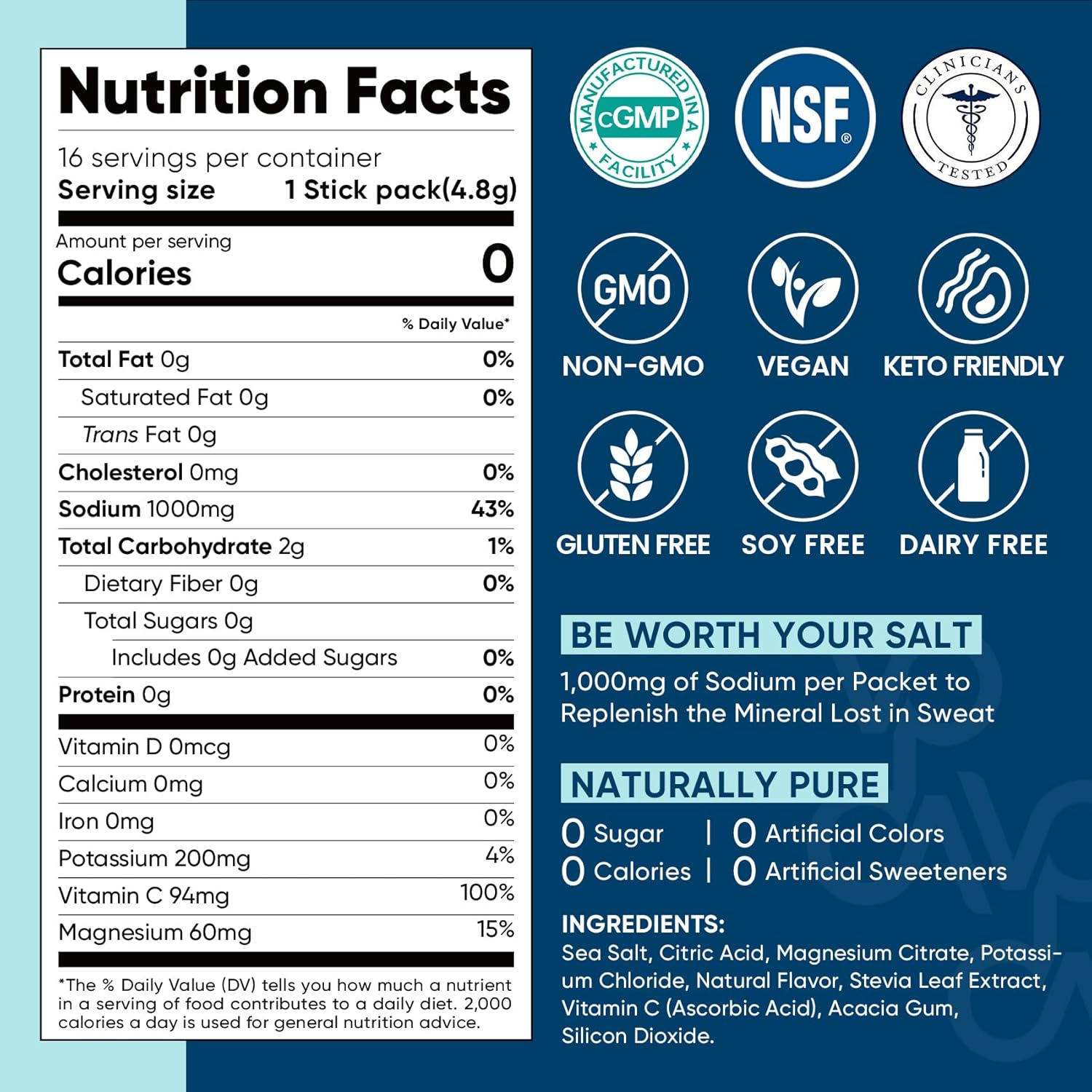 Venture Pal High Sodium Hydration Packets – Office Essential to Beat Midday Fatigue and Brain Fog
