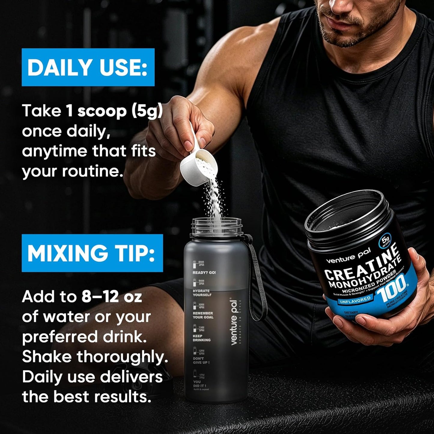 Venture Pal Micronized Creatine – Unflavored Brain Boost for Office Desks and Home Workstations