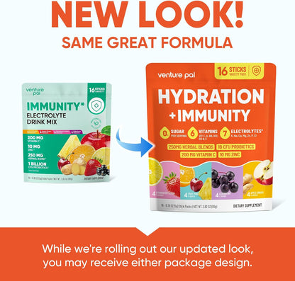Venture Pal Sugar-Free Hydration + Immune Powder Sticks – Practical Birthday Gift for Mom, Housewarming Present & Holiday Self-Care Pick
