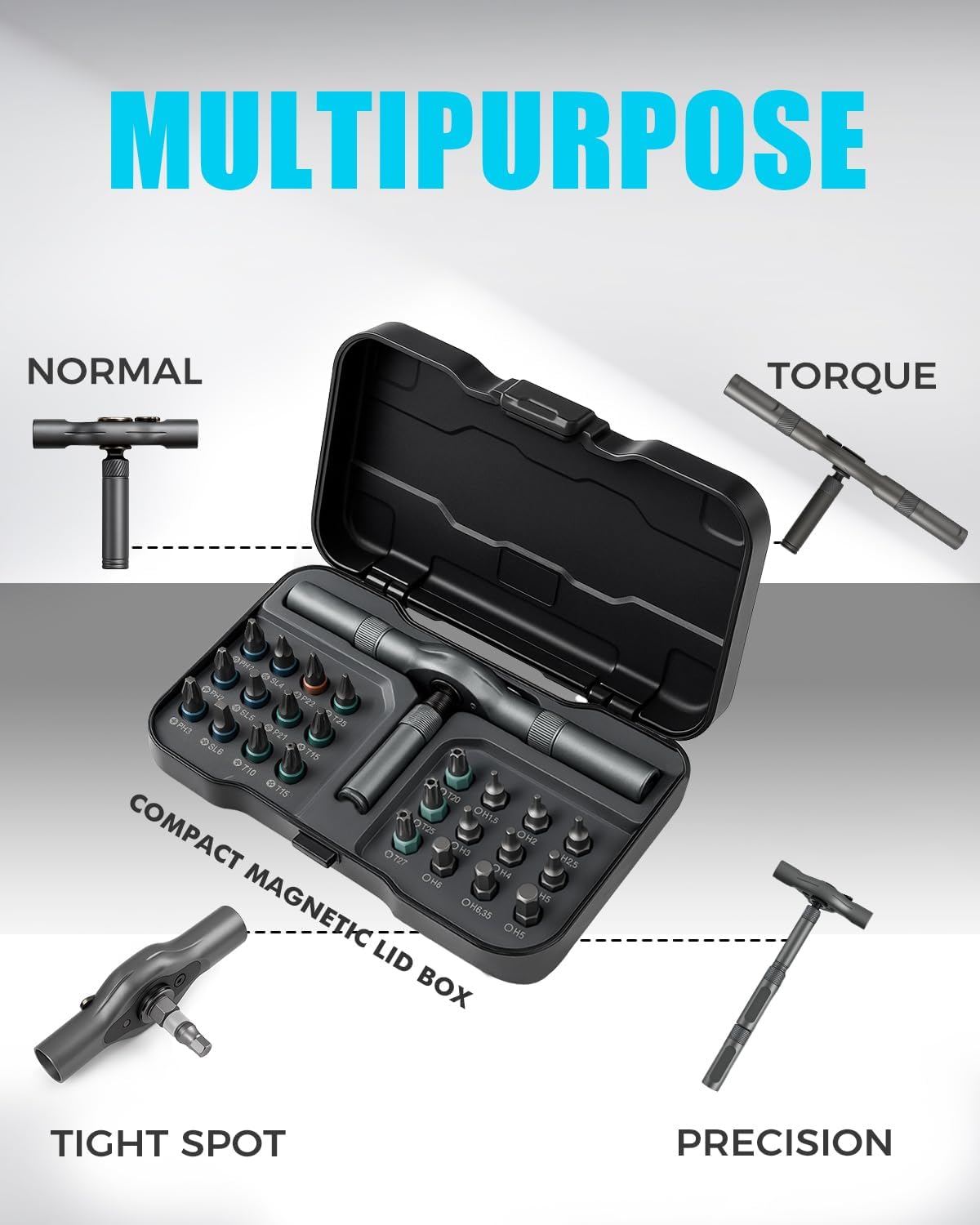VMAN Ratchet Screwdriver Set – Pro Bench Companion, Ratcheting Tool for Faster Electronics Repair