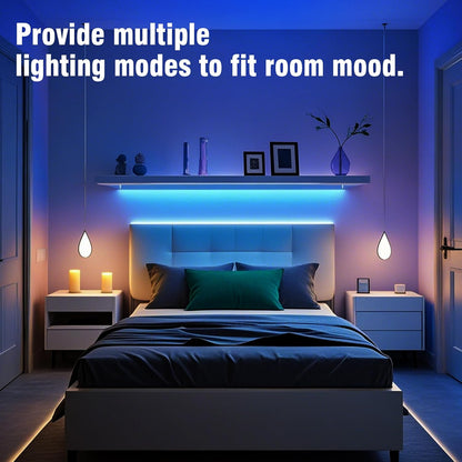 VOLIVO LED Strip Lights – No Flame No Heat RGB Lights with Built in Timer for Bedroom, Nursery, and Pet Friendly Home, Bluetooth Controlled