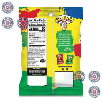 WARHEADS Extreme Sour Hard Candy - Throwback Gift for Millennials and Gen X Candy Nostalgia - 3 Pack