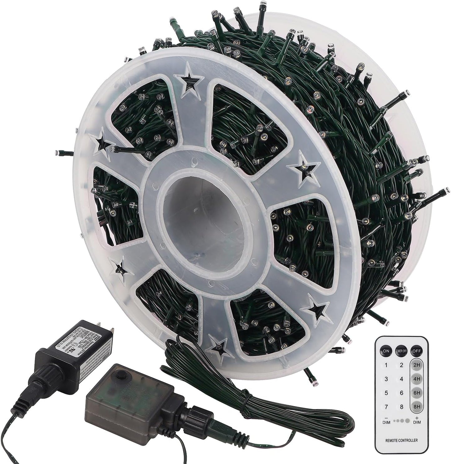 WATERGLIDE LED Christmas Lights with Timer – Smoke-Free, No-Fire-Risk Decor for Dry Trees & Indoor Use